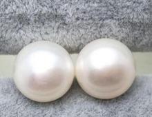 charming FREE Shipping >> free shipping Perfect 14-15mm WHITE South Sea Pearl Earring 925 silver 2024 - buy cheap