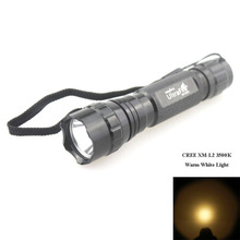 Lanterna de led com luz branca quente flash flash flash flash 501b 1xcree refletor 3500k (1x18650) 2024 - compre barato