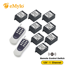 EMylo-Kit de relé de Control remoto para el hogar, Kit de relé inalámbrico inteligente RF de 433Mhz, 12V de CC, transmisor blanco y negro, 8 receptores de relés de 1 canal 2024 - compra barato