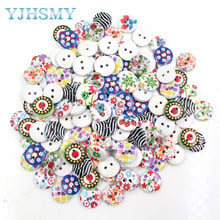 YJHSMY179221,Mixed style wood buttons Child button Shirt button,Clothing accessories Sewing DIY hand made material,100pcs 15MM 2024 - buy cheap