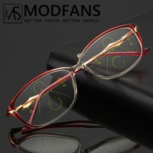 Progressive reading glasses women multifocal glasses transition lens TR90 alloy frame with diopter+1+1.5+2+2.5+3+3.5 2024 - buy cheap