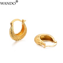 Wando Etíope Trendy jóias bolso Pequeno Brincos para Mulheres/Meninas Árabes e Africano Presentes de Casamento Pendientes Jóias Da Cor do Ouro 2024 - compre barato
