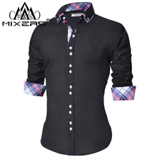 Мужская приталенная рубашка на пуговицах, Повседневная Формальная Классическая рубашка с длинными рукавами, одежда для мужчин 2024 - купить недорого