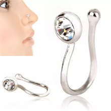 New Crystal Nose Piercing Fake Nose Ring For Women Fake Septum Clicker Nose Rings Studs Nose Clip Ring Body Piercing Jewelry 2024 - buy cheap
