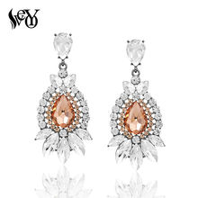 VEYO Fashion Crystal Long Wedding Drop Earrings for Woman brincos Luxury Big Rhinestone Party Earring 2024 - buy cheap