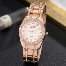 CUSSI 2019 Luxury Women Watches with Rhinestones Rose Gold Ladies Bracelet Watch Women Quartz Wristwatch Reloj Mujer Clock Gift 2024 - buy cheap