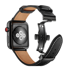 Ремешок для Apple watch Band 42 мм 38 мм iWatch 4 5 полос 44 мм 40 мм кожаный браслет для apple watch 5 4 3 2 1 2024 - купить недорого
