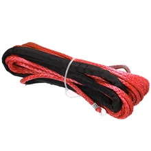 New Arrivals 15m*6mm 7000lbs Red Winch Rope Synthetic Cable Line With Hook For ATV UTV Off-Road 2024 - buy cheap