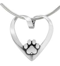 Paw Print Heart Necklace Animal Jewelry SanLan 2024 - buy cheap