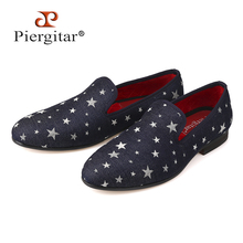 Men Denim Shoes Piergitar New Fashion Star Men Loafers Navy blue Plus Size Men's Flats Size US 4-17 Free shipping 2024 - buy cheap