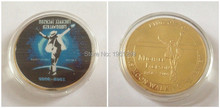 MICHAEL JACKSON KING OF POP 24 KT GOLD PLATED colorful coin,10pcs/lot free shipping 2024 - buy cheap