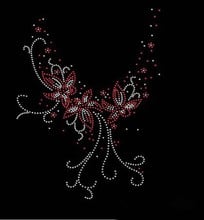 2pc/lot  Flower butterfly sweater neckline patches hot fix rhinestones rhinestone iron on transfers designs transfer on design 2024 - buy cheap