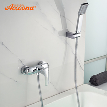 Accoona Bathtub Faucets Chrome Finish Bathroom Shower Faucet Mixer Bathtub Faucet Square Nozzle Single Handle Bath Faucets A8055 2024 - buy cheap