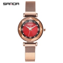 SANDA Fashion new women's fashion watch reloj mujer ladies watches diamond luxury watch date clock  women rose gold watch 2024 - buy cheap