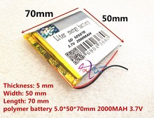 505068 3.7V 2000mAH 505070 PLIB polymer lithium ion battery Li-ion battery for mp3 mp4 2024 - buy cheap