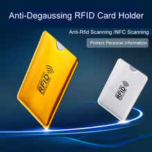 Silver Laser Aluminium Anti Rfid Wallet Blocking Reader Lock Bank Card Holder ID Bank Card Case Business Protection Metal Credit 2024 - buy cheap