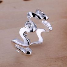 R029 Wholesale 925 sterling silver ring, 925 silver fashion jewelry, Inlaid Waves Ring /alcajcja dwsamnza 2024 - buy cheap