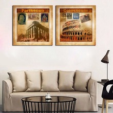 Impresiones HD sin marco de dos piezas, paisaje europeo, vista de Coliseo, pintura en lienzo, póster, imagen, murales de fondo para sala de estar 2024 - compra barato