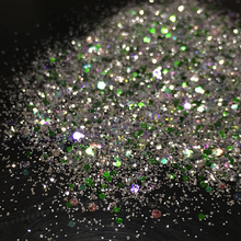 Flash Acrylic Mixed Size Manicure Paillettes Nail Art Glitter Powder Silver Green Hexagonal Sequins Powder Dust 701 2024 - buy cheap