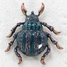 12pcs/lot Wholesale Fashion Brooch Rhinestone Enamel Beetles Pin brooches Jewelry gift C101643 2024 - buy cheap