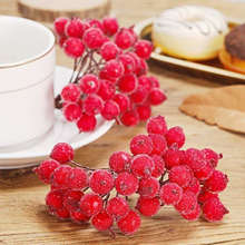 40pcs Decorative Mini Christmas Frosted Artificial Berry Vivid Red Holly Berry Holly Berries Home Garland New Beautiful 2024 - buy cheap