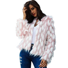 Пушистое теплое пальто из искусственного меха, женское короткое зимнее пальто с искусственным мехом 2020, осенняя шикарная розовая повседневная меховая куртка верхняя одежда 2024 - купить недорого