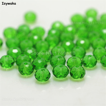 Isywaka profundo Color verde 4*6mm 50 Uds cuentas Austria cristal facetado vidrio cuentas separadoras sueltas perlas para la fabricación de la joyería 2024 - compra barato