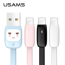 USAMS конфеты мультфильм мобильный телефон кабель для iPhone XR XS X 7 6 быстрая зарядка кабель для освещения iOS 12 11 синхронизации данных USB кабель светодиодный 2024 - купить недорого