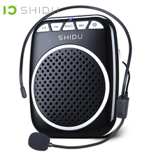 SHIDU-minialtavoz portátil de Audio, megáfono con micrófono, altavoz ultraligero recargable para profesores, 308 2024 - compra barato