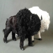 a pair of new simulation cow toys lifelike handicraft black and white bison dolls gift about 35x21cm 2024 - buy cheap