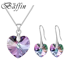 BAFFIN Original Crystals From Swarovski Heart Pendant Necklaces Drop Earrings Jewelry Sets For Women Lovers Gift Drop Shipping 2024 - купить недорого