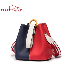 DOODOO-Bolso de mano de piel sintética para mujer, bandolera de hombro tipo cubo, con correas anchas y Asa superior 2024 - compra barato