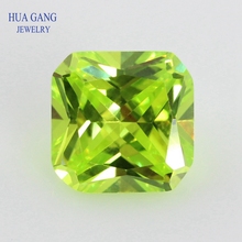 3x3 ~ 12x12 мм 5A цвет Яблоко зеленый квадратная форма восьмиугольника принцесса вырезать CZ камень искусственные камни кубического циркония 2024 - купить недорого