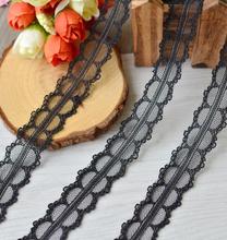 New!!10 Meters/lot 2.3cm Width Small Thin Lace Trimming Black Round Lace Yarn Ribbon Trimming Embroidered Lace Trim Border Lace 2024 - buy cheap