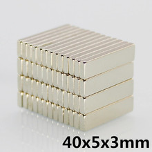 5pcs 40x5x3 mm N35 Super Strong Small 40*5*3mm Neodymium Magnets Rare Earth Powerful Magnet 2024 - buy cheap