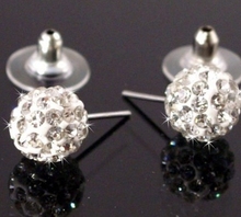 Cheapest!Free Shipping!10mm 10 Pairs/lot Disco Ball crystal hotsale  Gold   earrings studs.Best fasion y434 2024 - buy cheap