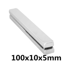 2pcs 100 x 10 x 5mm Square Block Long Bar Super Strong Magnet Rare Earth Neodymium Permanent Magnets N35Powerful 2024 - buy cheap