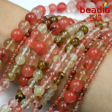 Pick Size 4m 6mm 8mm 10mm Natural Faceted Round Semi-precious Stone Watermelon Skin beads for fashion bracelet Jewelry 2024 - buy cheap