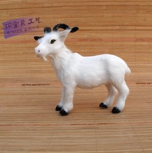 Simulação de ovelha branca, brinquedo de pele real cabra 19x9x16cm, modelo de ornamento, adereço para decoração de casa, presente h1495 2024 - compre barato