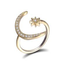 1 шт. модное кольцо на палец с изображением Звезды Луны для женщин, ювелирное изделие для свадьбы, помолвки, уникальное 2024 - купить недорого