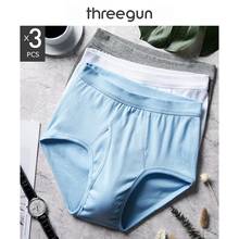 THREEGUN 3PCS/LOT Brand Men Underwear Briefs Comfortable Solid Brief Panties For Men Sexy Underpants penis Jockstrap cueca homme 2024 - buy cheap