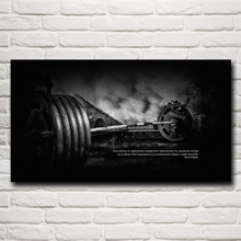 FOOCAME Sport Fitness Motivational Dumbbells Working Out Quotes Posters and Prints Art Silk Gym Painting Decoration Wall Picture 2024 - buy cheap