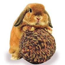 Pet Chewing Toy Pet Chew Playing Toy Natural Grass Ball With Bell for Rabbit Hamster Dog Cat 2024 - buy cheap