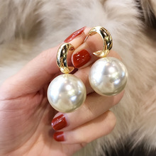 Personality Simulated Pearl Earrings For Women White Red Big Ball Earring Fashion Jewelry Bijoux 2024 - buy cheap