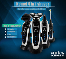 Kemei-barbeador elétrico, 4 em 1, lavável, recarregável, masculino, máquina de barbear, aparador de nariz e cabelo 2024 - compre barato