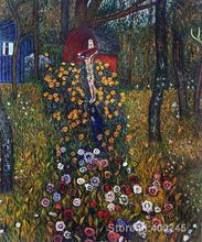 Best Art Reproduction Cottage Garden with Crucifix (Golden) Gustav Klimt Paintings for sale hand painted High quality 2024 - buy cheap