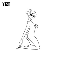 YJZT 9.4*15.8CM Naked Shy Sexy Girl Vinyl Decals Black/Silver Car Sticker High Quality Fashion Popular Style C20-0394 2024 - buy cheap