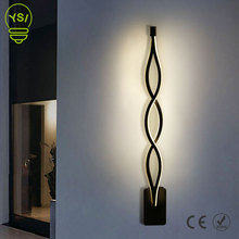 Lámparas de pared minimalistas modernas, candelabro LED de 16W, 20W, 90-260V, luz blanca y negra para decoración de pasillo y dormitorio 2024 - compra barato