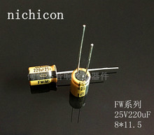 20 шт./50 шт. NICHICON акустическая емкость серии FW 25v220uf 8*11,5 аудио супер конденсатор электролитические конденсаторы Бесплатная доставка 2024 - купить недорого