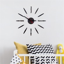 Concise Style Wall Clock 3D DIY Roman Numbers Acrylic Mirror Wall Sticker Clock Home Decor Mural Decals Living Room Office Room 2024 - buy cheap